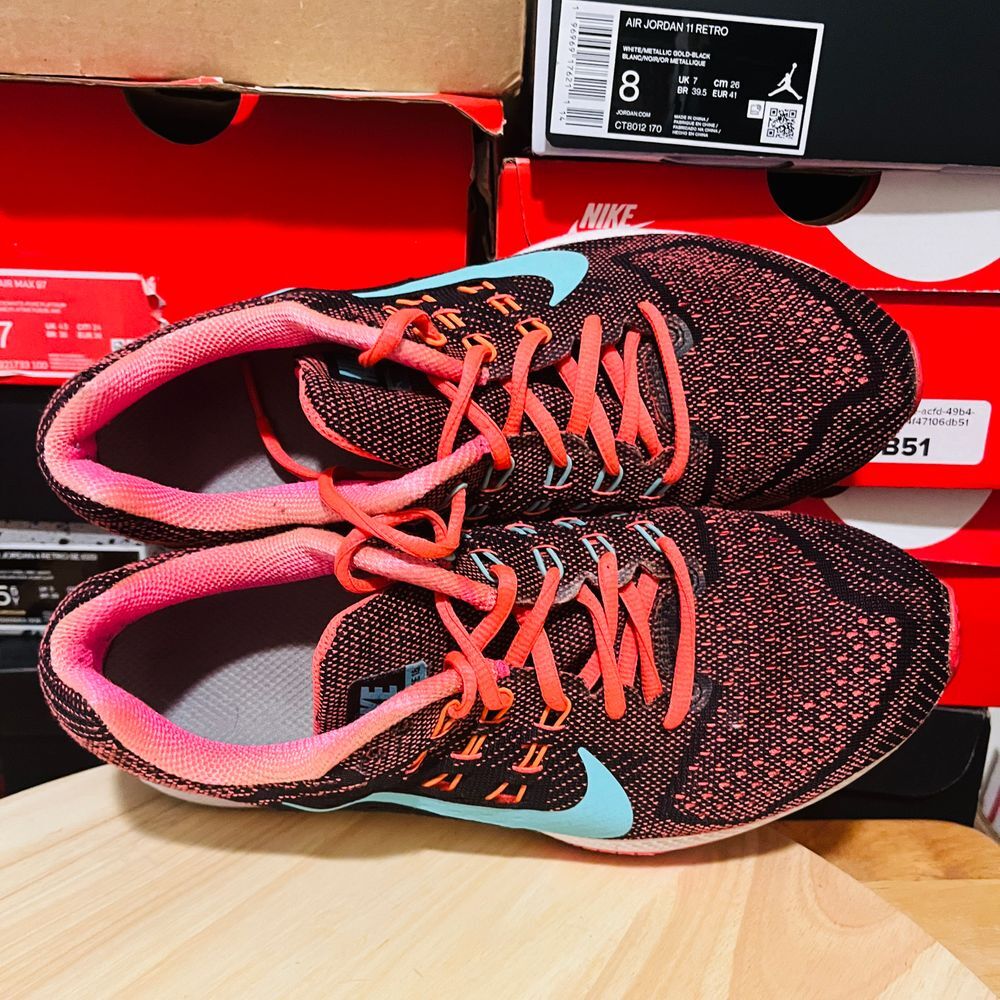 Nike Zoom Structure 18 Women Size 7.5 Shoes Red Black Athletic Running Sneakers‎ - Picture 7 of 10